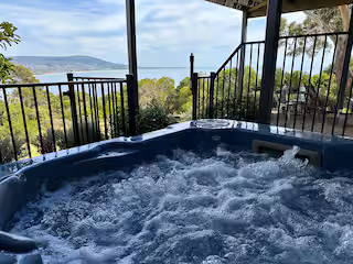 Private outdoor spa on the deck